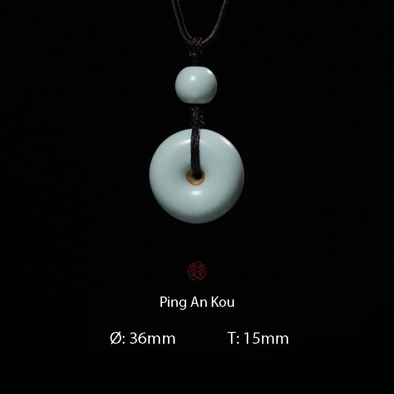 Jingdezhen Ru Kiln Peace Knot Pendant Necklace – A Thoughtful Birthday Gift for Mom or Wife-Lovesyouforever