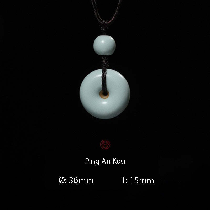 Jingdezhen Ru Kiln Peace Knot Pendant Necklace – A Thoughtful Birthday Gift for Mom or Wife-Lovesyouforever