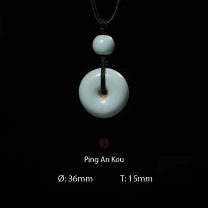 Jingdezhen Ru Kiln Peace Knot Pendant Necklace – A Thoughtful Birthday Gift for Mom or Wife-Lovesyouforever