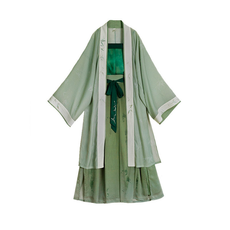 Veiled in Mist and Rain - Song Dynasty-Inspired Fresh Green Modern Hanfu Outfit-Lovesyouforever