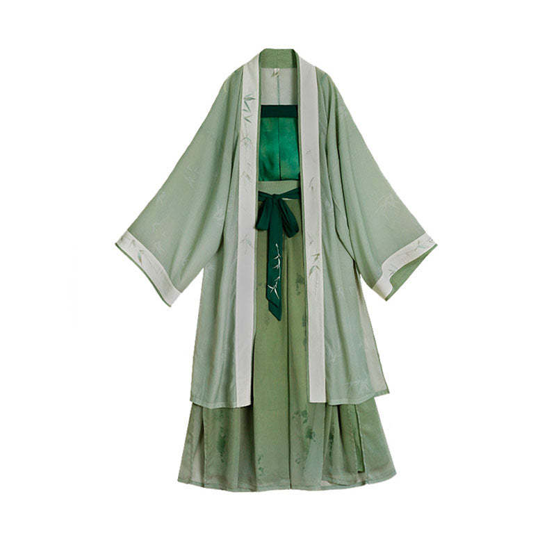 Veiled in Mist and Rain - Song Dynasty-Inspired Fresh Green Modern Hanfu Outfit-Lovesyouforever