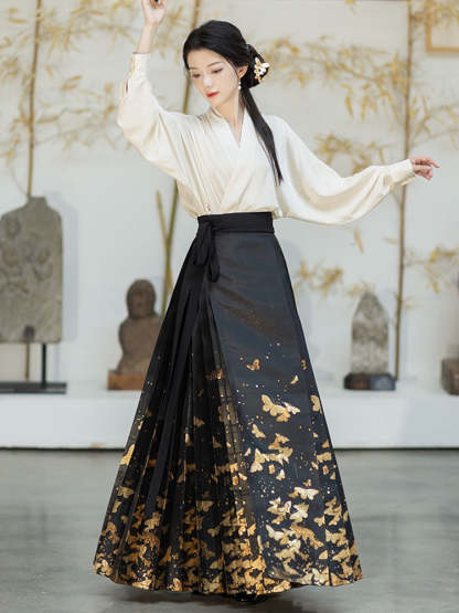 Golden Butterfly in a Dream - Mamianqun Hanfu Skirt-Lovesyouforever