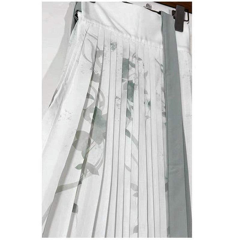 Chinese Style Han Element Printed Pleated Skirt for Women Multiple Styles Available- Clearance Special-Lovesyouforever