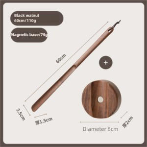 Walnut wood shoehorn, beech wood household shoe puller, shoe handle, shoe lifter, long-handled shoehorn, shoe lifter-Lovesyouforever