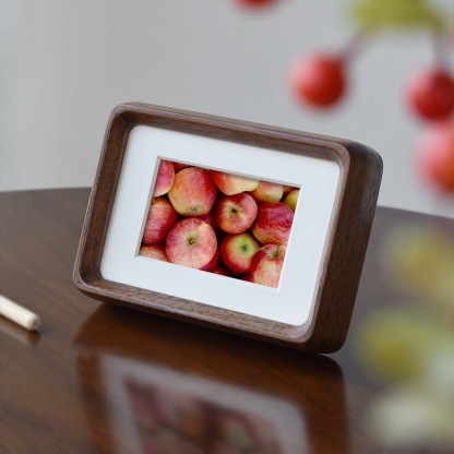 Solid wood picture frame with mortise and tenon joints, rounded corners, black walnut wood, high-end feel 6inch 7inch 8inch home wooden display picture frame-Lovesyouforever