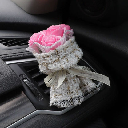 Rose bouquet car air freshener, car air conditioner vent perfume, car fragrance decoration ornament, creative gift-Lovesyouforever