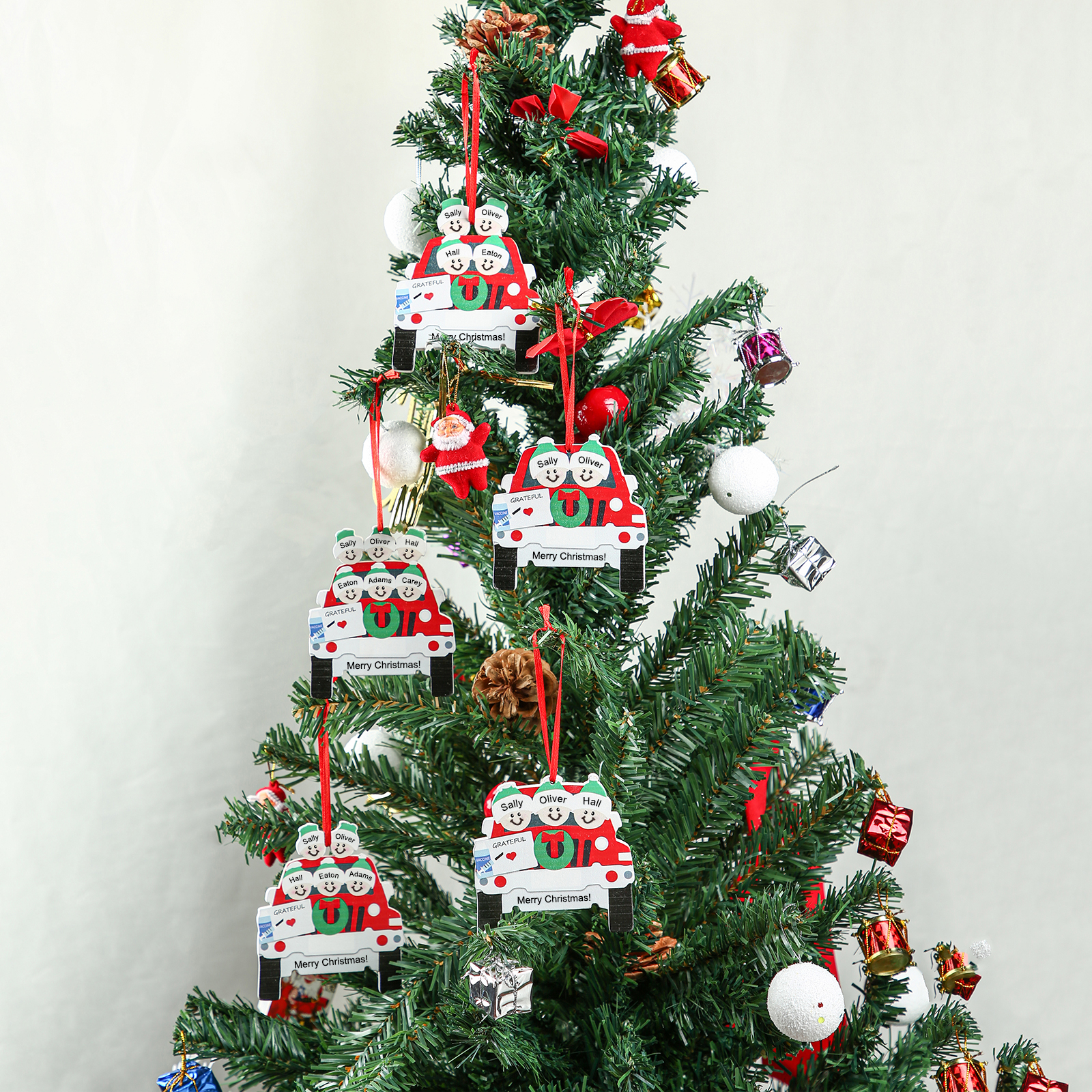 Personalized 3 Names Car Vaccined Christmas Ornament Gifts For Family-Lovesyouforever