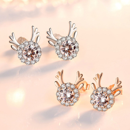 Antler Diamond Earrings For Woman-Lovesyouforever