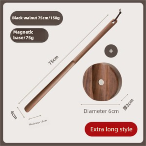 Walnut wood shoehorn, beech wood household shoe puller, shoe handle, shoe lifter, long-handled shoehorn, shoe lifter-Lovesyouforever