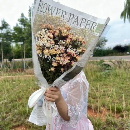 Direct shipment from the base: multi-head rose dried flower bouquet, daisy, teddy, sunflower, rose dried flowers, real flowers wholesale-Lovesyouforever