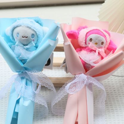 Sanrio Kuromi Cinnamoroll My Melody Plush Doll Cartoon Small Bouquet Birthday Valentine's Day 520 Gift-Lovesyouforever