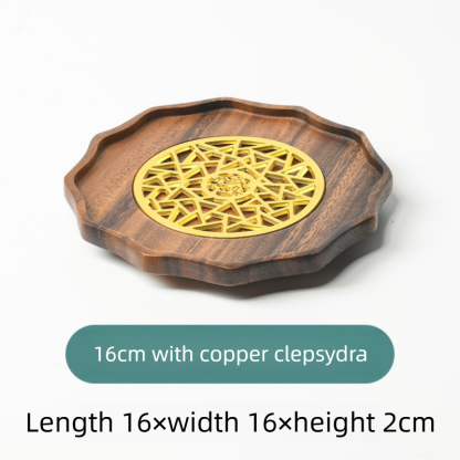 Tea tray for dry brewing, high-end purple clay teapot, teapot mat, walnut wood solid wood tea mat, teapot maintenance mat, small coaster-Lovesyouforever