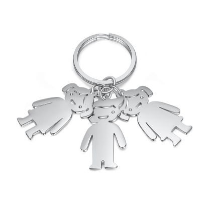 3 Names-Personalized Keychain Custom With 3 Children's Charms-Lovesyouforever