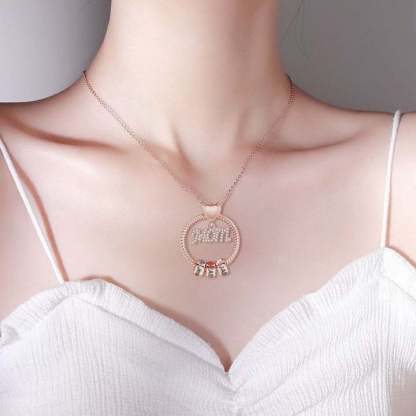 Custom Engraved Necklace Birthstone Necklace Mother's Love Necklace Best Gift For The Greatest Mother-Lovesyouforever