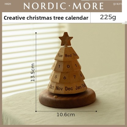 New Christmas Tree Calendar Creative Decorative Gift 2026 Solid Wood Perpetual Calendar Desk Calendar High-end Desktop Ornament-Lovesyouforever