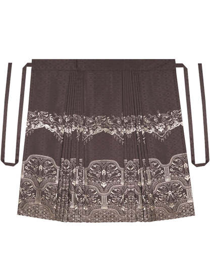 Vintage Chinese Traditional Auspicious Flower Pattern Yarn-dyed Jacquard Cloth Mamianqun Morden Hanfu Skirt-Lovesyouforever