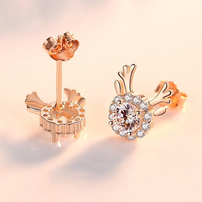 Antler Diamond Earrings For Woman-Lovesyouforever
