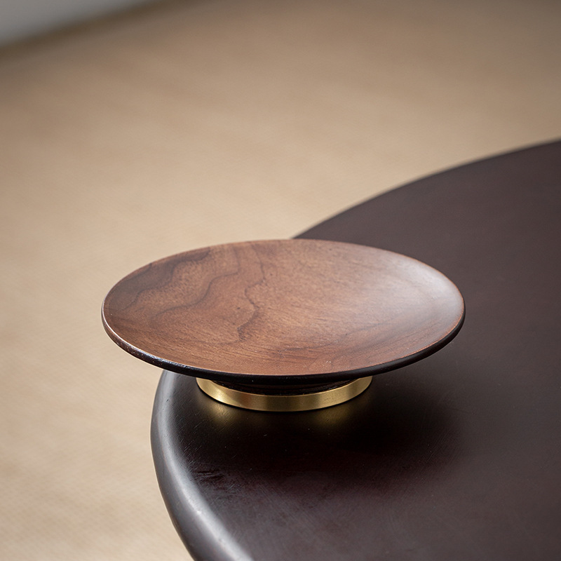 Chinese-style snack tray, walnut wood plate, fruit and dried fruit snack tray, exquisite tea shop tea snack tray, bergamot tray-Lovesyouforever