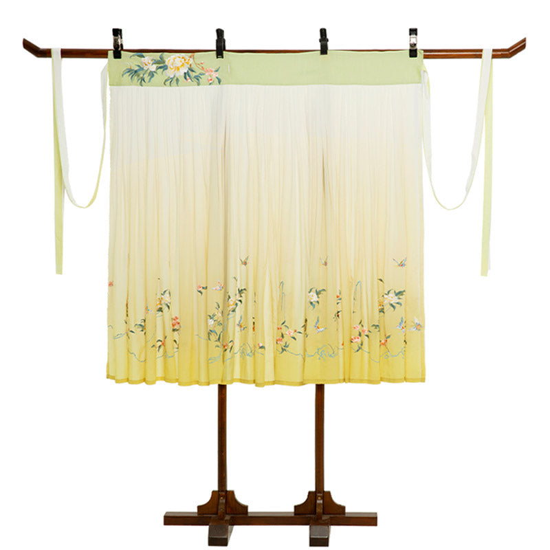 Song of Spring - Peony and Pear Blossoms Embroidery Hanfu Clothing Chinese Dress for Garden Tea Party-Lovesyouforever