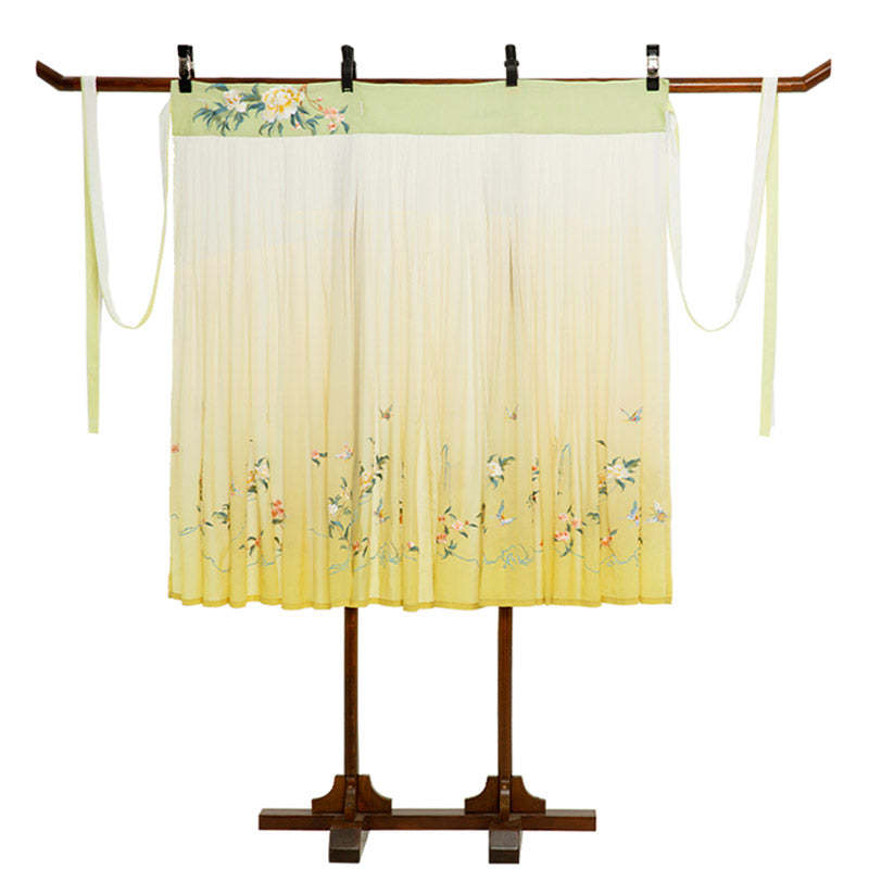 Song of Spring - Peony and Pear Blossoms Embroidery Hanfu Clothing Chinese Dress for Garden Tea Party-Lovesyouforever