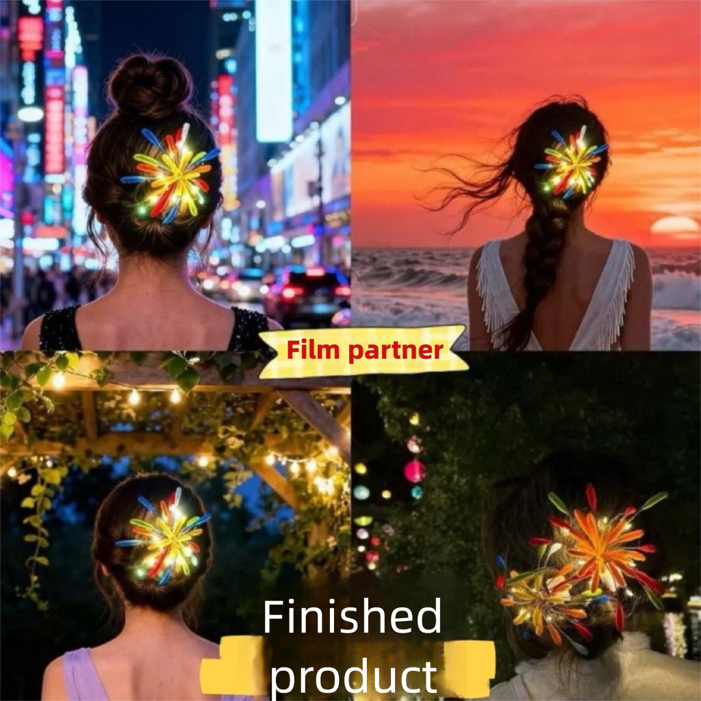 New finished product: New Year's atmosphere magic tool - twist stick firework hairpin, handmade hair accessory for New Year's Day and Valentine's Day-Lovesyouforever