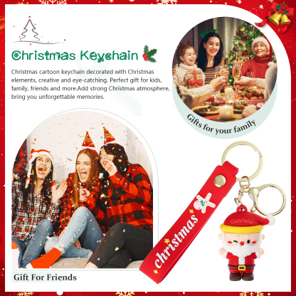Personalized Christmas Santa Claus Keychain-Custom Name Keychain Gift-Lovesyouforever