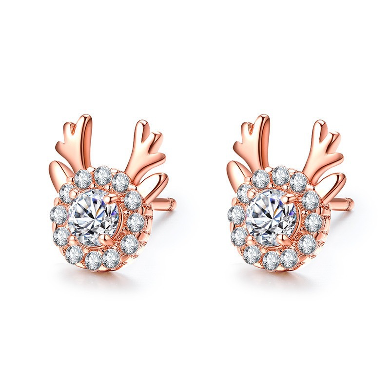Antler Diamond Earrings For Woman-Lovesyouforever