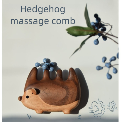 Black Walnut Wood Creative Massage Comb Wooden Craft Personalized Cute Hedgehog Comb High-end Gift-Lovesyouforever