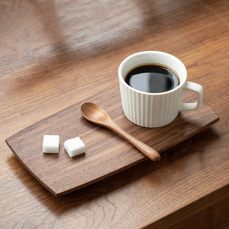 Simple wooden tray in Japanese style for tea cups, solid wood home-use handmade coffee tray, exquisite wooden snack tray-Lovesyouforever