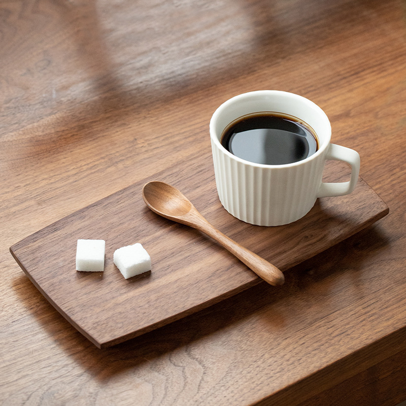 Simple wooden tray in Japanese style for tea cups, solid wood home-use handmade coffee tray, exquisite wooden snack tray-Lovesyouforever