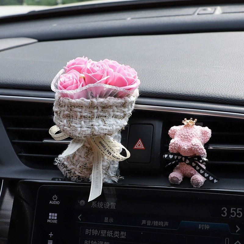 Rose bouquet car air freshener, car air conditioner vent perfume, car fragrance decoration ornament, creative gift-Lovesyouforever