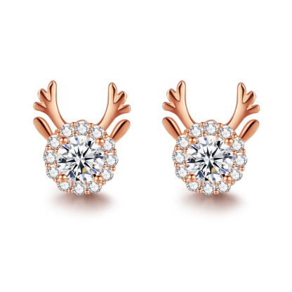 Antler Diamond Earrings For Woman-Lovesyouforever