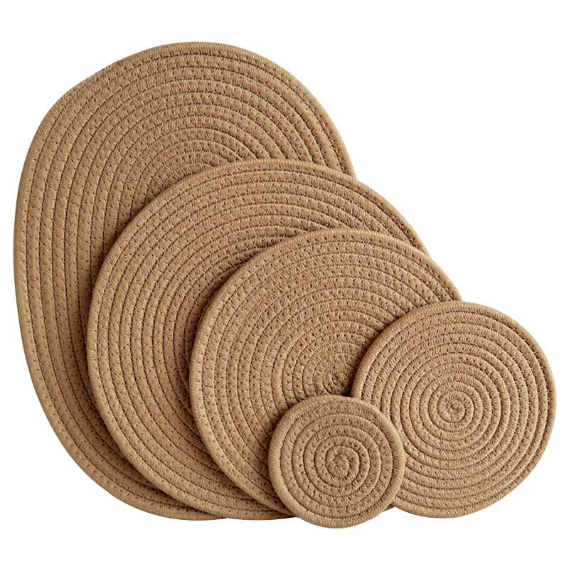 Insulation mat for home kitchen, cotton rope placemat, dining table mat, coaster, insulation pad-Lovesyouforever