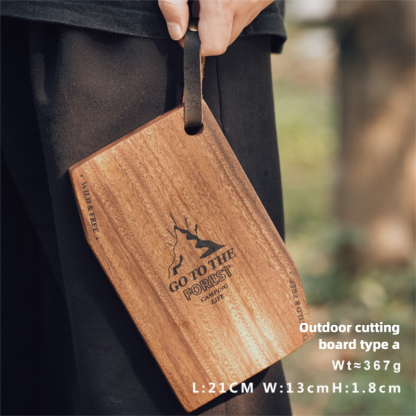 Camping cutting board, outdoor wooden portable chopping board, travel cutting board, serving board, home camping steak tray-Lovesyouforever