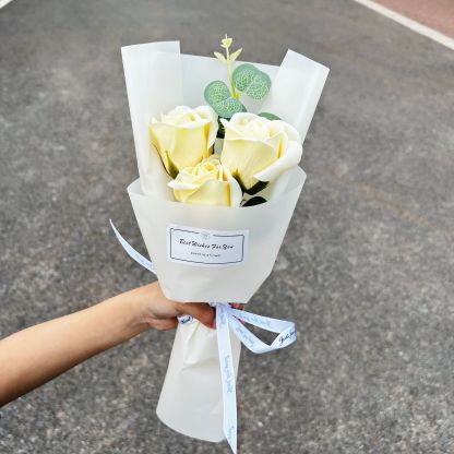 Finished crushed ice blue rose bouquet, soap flowers, Qixi Festival gift, graduation bouquet, gift for best friend, photo decoration, artificial flowers-Lovesyouforever