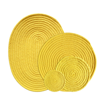 Insulation mat for home kitchen, cotton rope placemat, dining table mat, coaster, insulation pad-Lovesyouforever