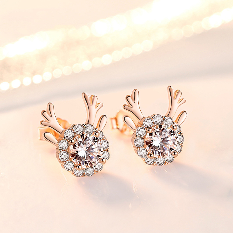 Antler Diamond Earrings For Woman-Lovesyouforever