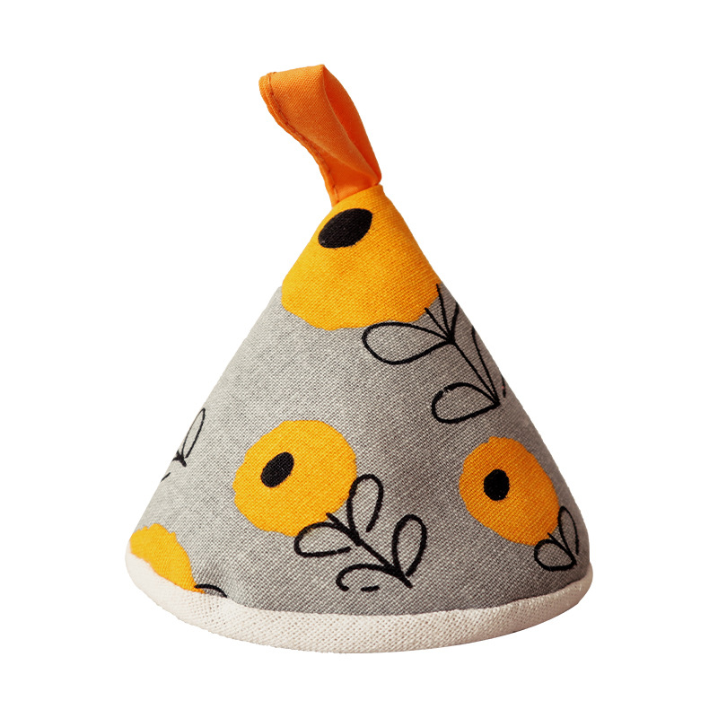 Japanese-style triangular pot cover, kitchen fabric heat-insulating pot handle cover, ear cover for clay pots and iron pots, anti-scald cap-Lovesyouforever