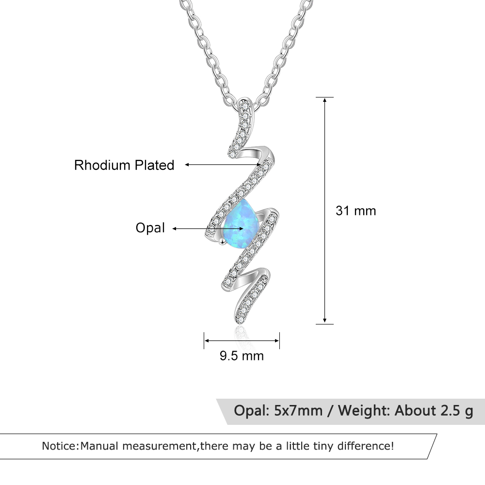 Opal Teardrop Pendant Necklace for Women-Lovesyouforever