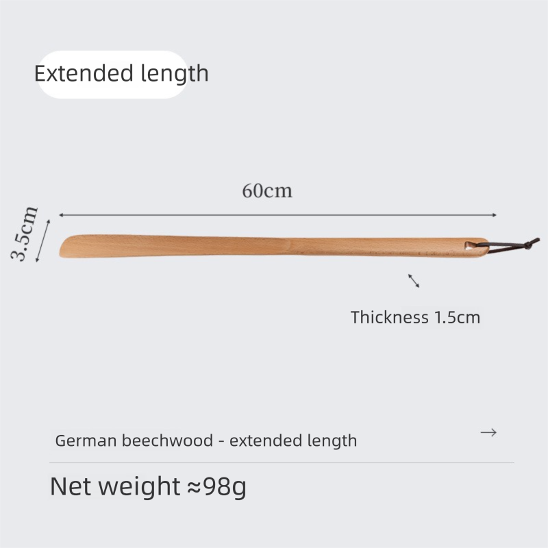 Walnut wood shoehorn, beech wood household shoe puller, shoe handle, shoe lifter, long-handled shoehorn, shoe lifter-Lovesyouforever