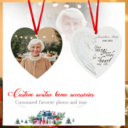 "Your Wings Was Ready, But Our Heart Was Not"Wooden Christmas Ornament Gifts For Family-Lovesyouforever