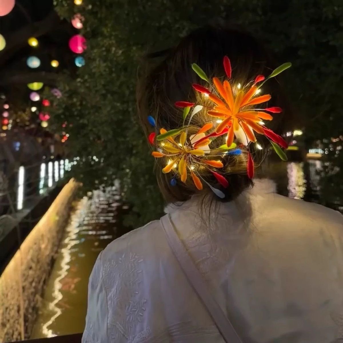 New finished product: New Year's atmosphere magic tool - twist stick firework hairpin, handmade hair accessory for New Year's Day and Valentine's Day-Lovesyouforever