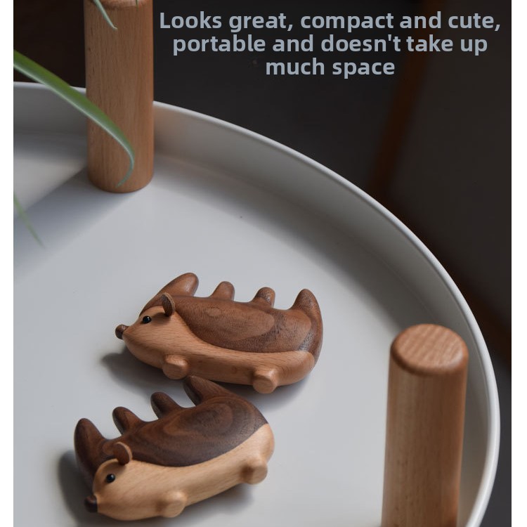 Black Walnut Wood Creative Massage Comb Wooden Craft Personalized Cute Hedgehog Comb High-end Gift-Lovesyouforever