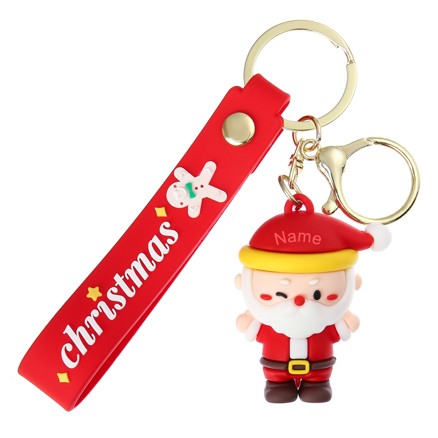 Personalized Christmas Santa Claus Keychain-Custom Name Keychain Gift-Lovesyouforever