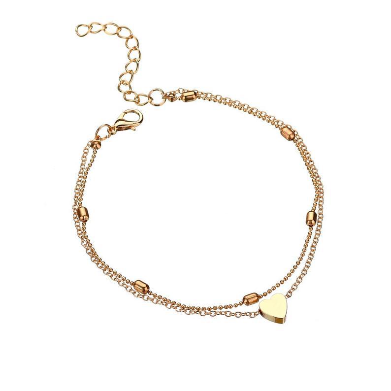 Summer Beach Style Ankle Bracelet bohemia Anklet with Heart Charm for Women-Lovesyouforever