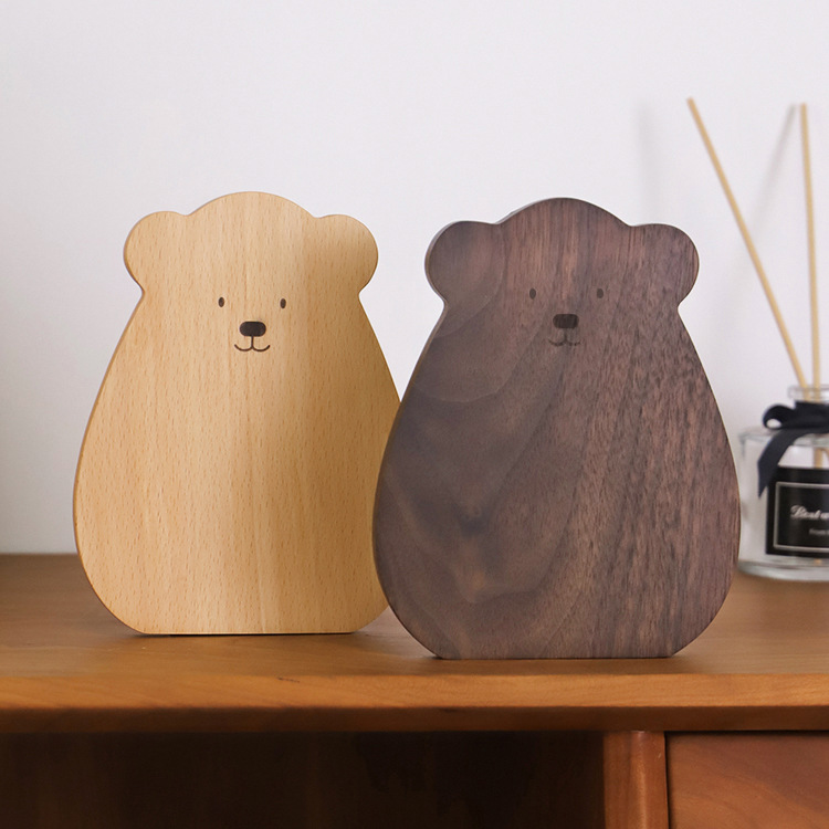 New school exquisite solid wood cartoon bookshelf desktop creative bookends cute student book supports simple wooden book stands-Lovesyouforever