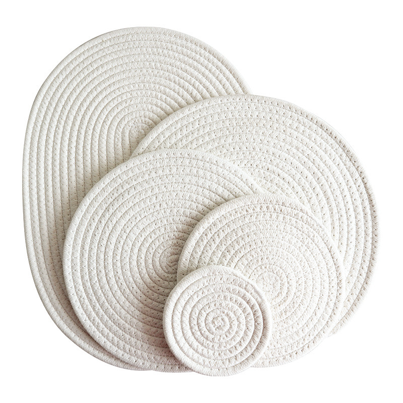 Insulation mat for home kitchen, cotton rope placemat, dining table mat, coaster, insulation pad-Lovesyouforever
