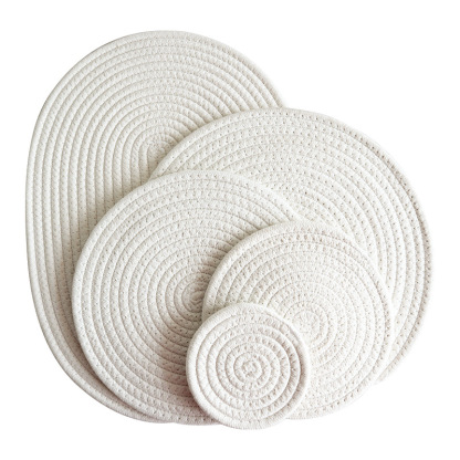 Insulation mat for home kitchen, cotton rope placemat, dining table mat, coaster, insulation pad-Lovesyouforever