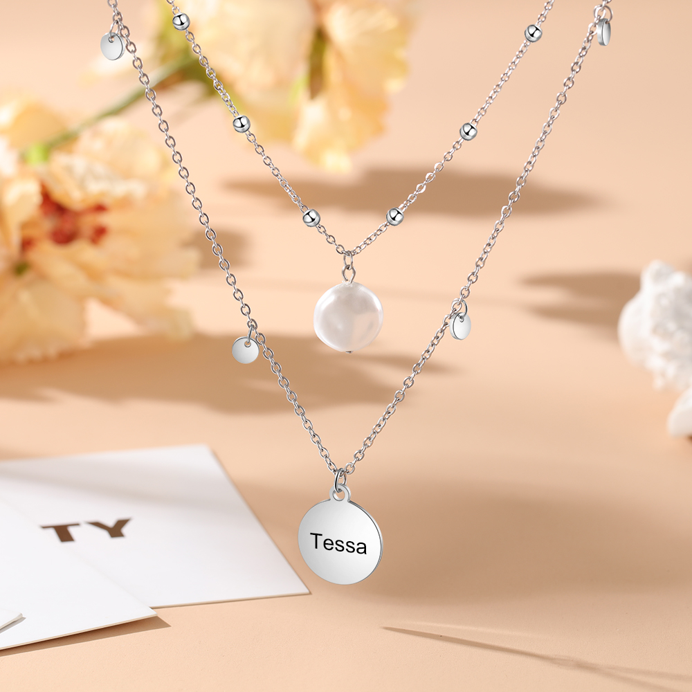 Baroque Pearl Pendant Necklace 1 Personalized Name for Women-Lovesyouforever