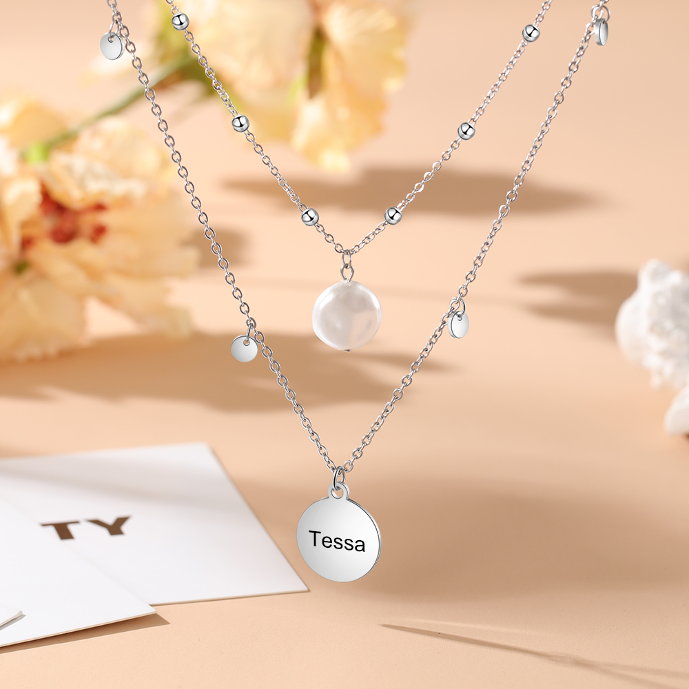 Baroque Pearl Pendant Necklace 1 Personalized Name for Women-Lovesyouforever